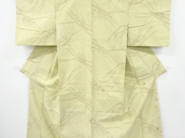 アンティーク　枝模様織り出し十日町紬着物